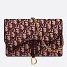 D Bordeaux Oblique Saddle Chain Clutch