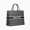 D Book Tote Bag In Blue Oblique Canvas