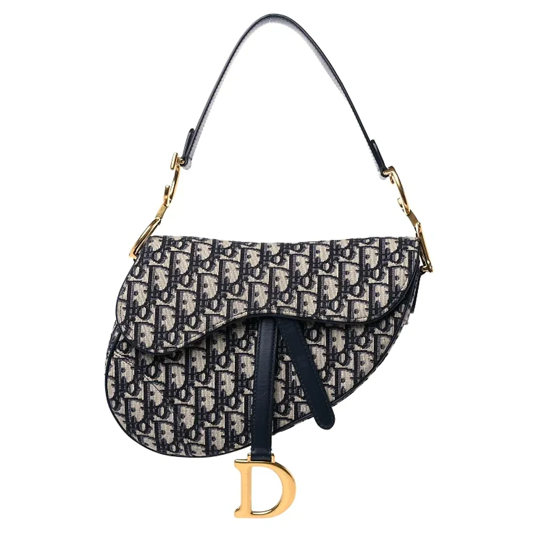 CHRISTIAN D Oblique Saddle Bag Blue
