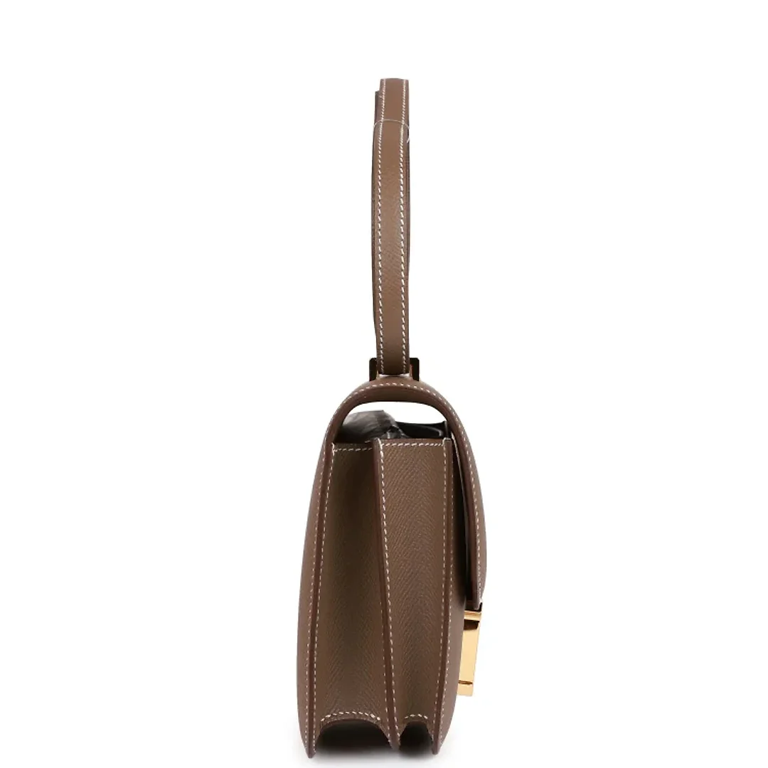 H Constance 18 Etoupe Epsom Gold Hardware