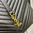 Y College Large Chain Bag Black With Gold Hardware