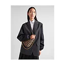 PP Embroidered fabric mini-bag – Black/Beige