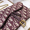 D Bordeaux Oblique Saddle Chain Clutch