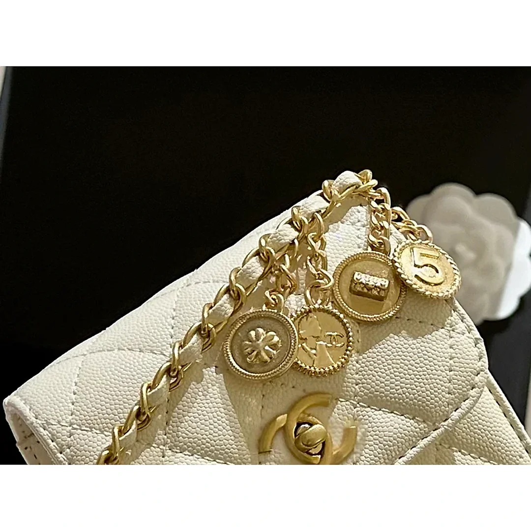 CC new arrival caviar leather phone bag size: 12*16 cm