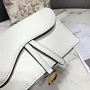 D White Calfskin Saddle Belt Bag