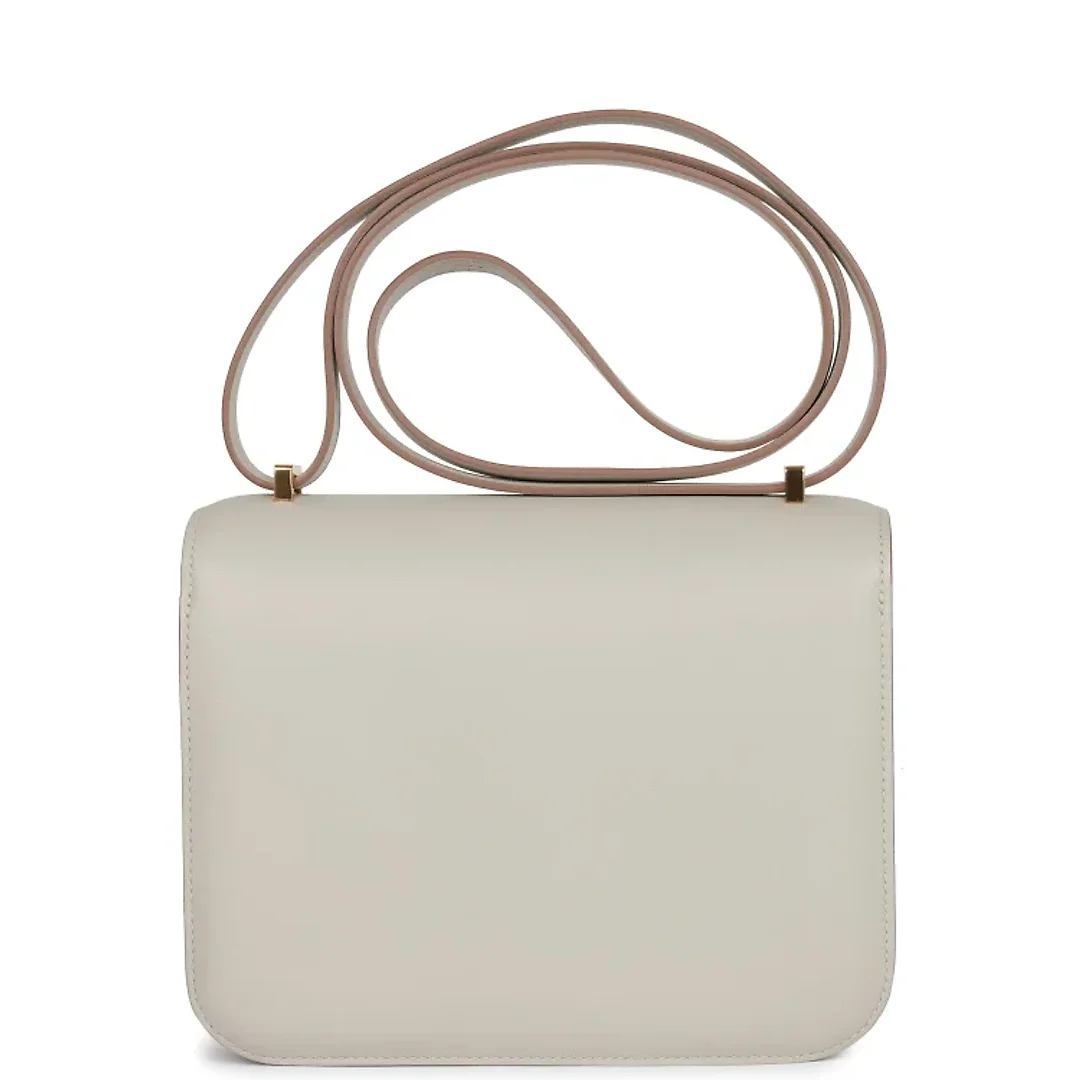 H Constance 18 Gris Perle Swift Gold Hardware