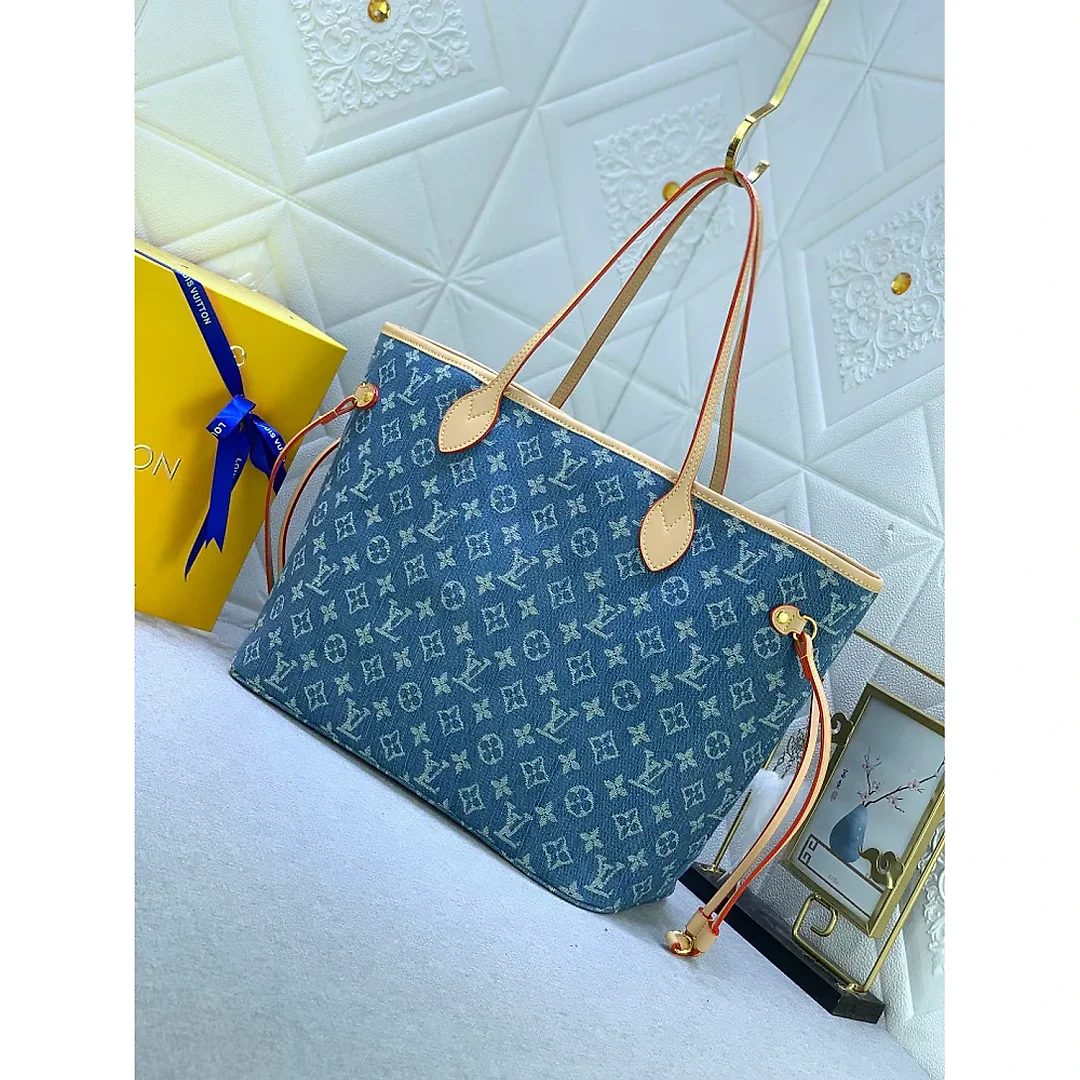 Louis neverfull denim new arrival size : 32*29*17 cm