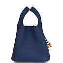 H Picotin Lock 18 Bleu Saphir Clemence Gold Hardware