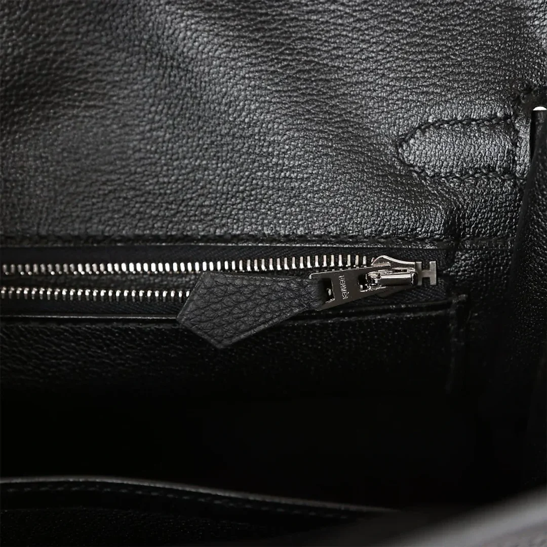 H Birkin 25 Black Togo Palladium Hardware