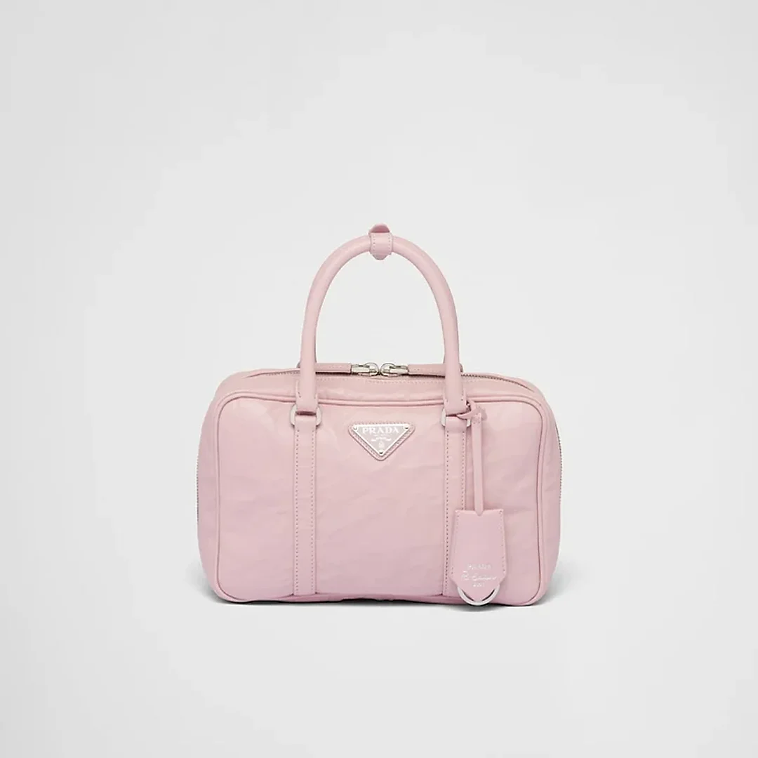 PP Medium antique nappa leather top handle bag – Alabaster Pink