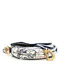 CHRISTIAN D Canvas Embroidered Around the World Saddle Bag Blue