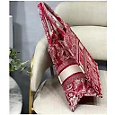 CD Unisex Medium Book Tote Burgundy Toile De Jouy Stripes Embroidery