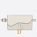 D White Calfskin Saddle Belt Bag