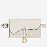 D White Calfskin Saddle Belt Bag