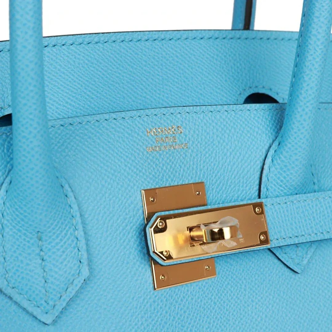 H Birkin 30 Celeste Epsom Gold Hardware