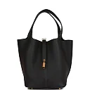 H Picotin Lock 22 Black Clemence Gold Hardware