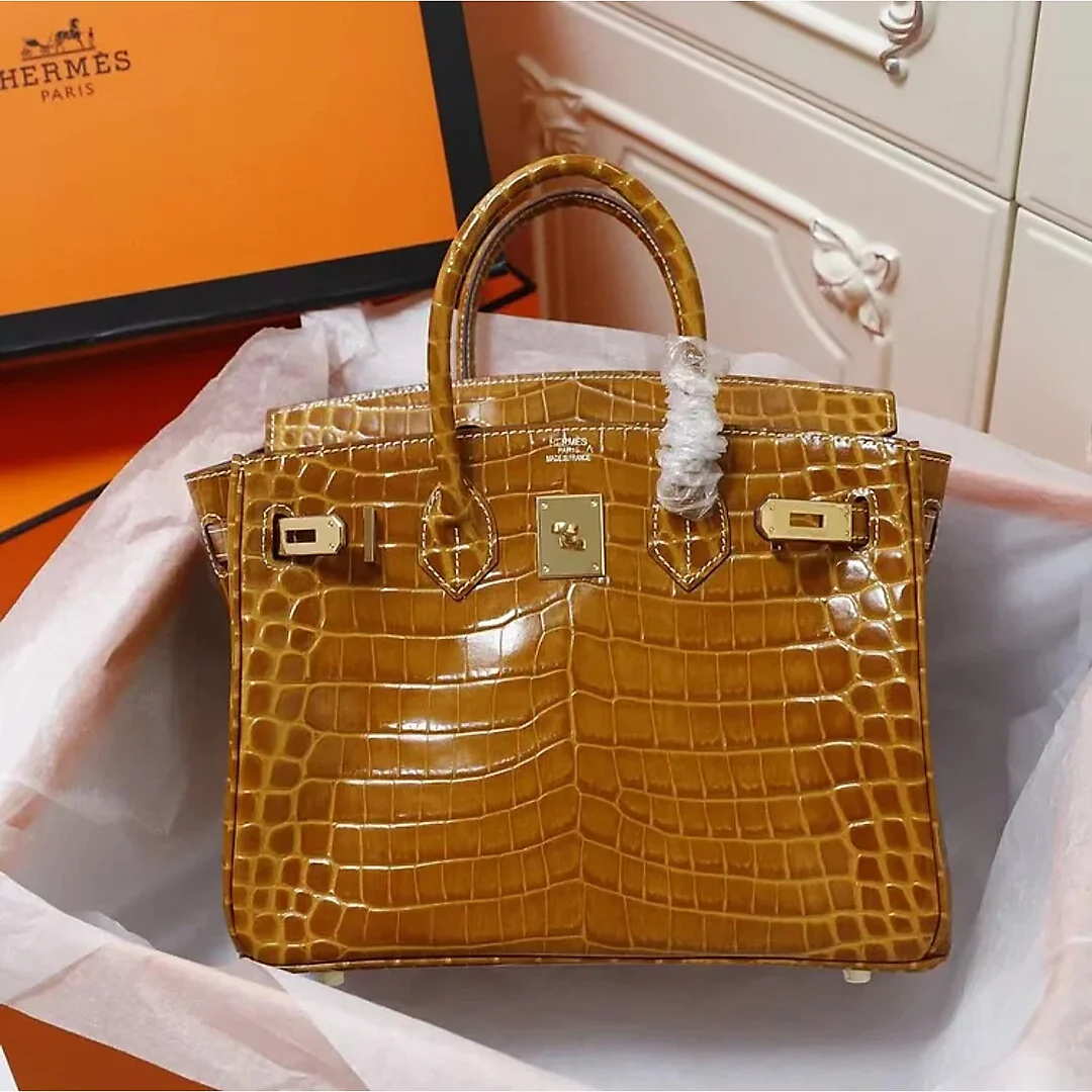 H Birkin 25, 30, 35 Electric Shiny Niloticus Crocodile gold Hardware