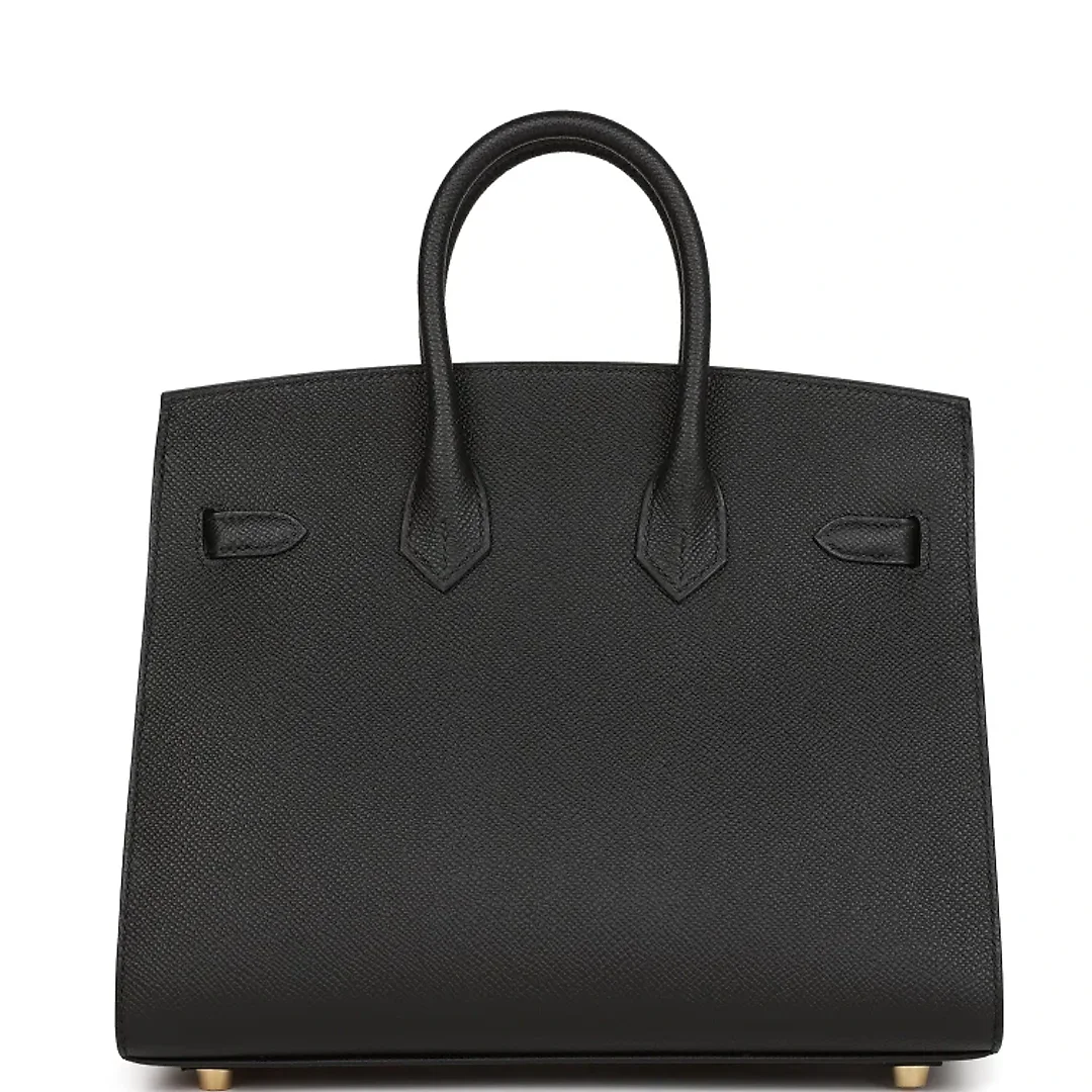 H Birkin Sellier 25 Black Epsom Gold Hardware