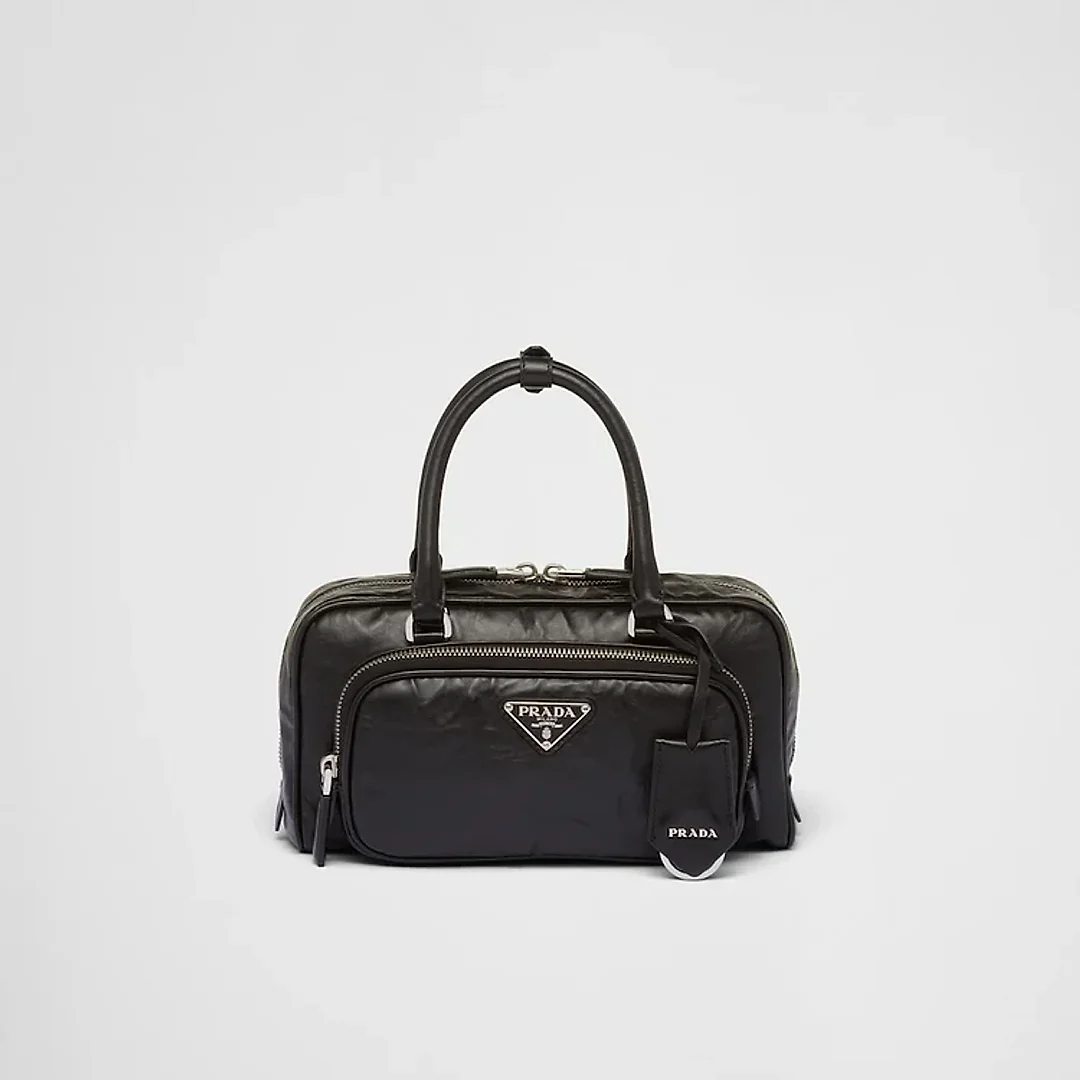 PP Antique nappa leather multi-pocket top-handle bag – Black