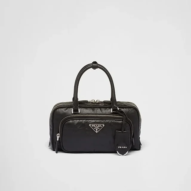 PP Antique nappa leather multi-pocket top-handle bag – Black