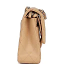 CC Medium Classic Double Flap Bag Beige Lambskin Silver Hardware