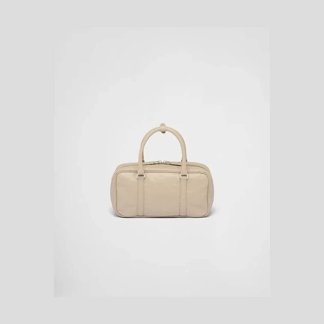 PP Small antique nappa leather top handle bag – Desert Beige