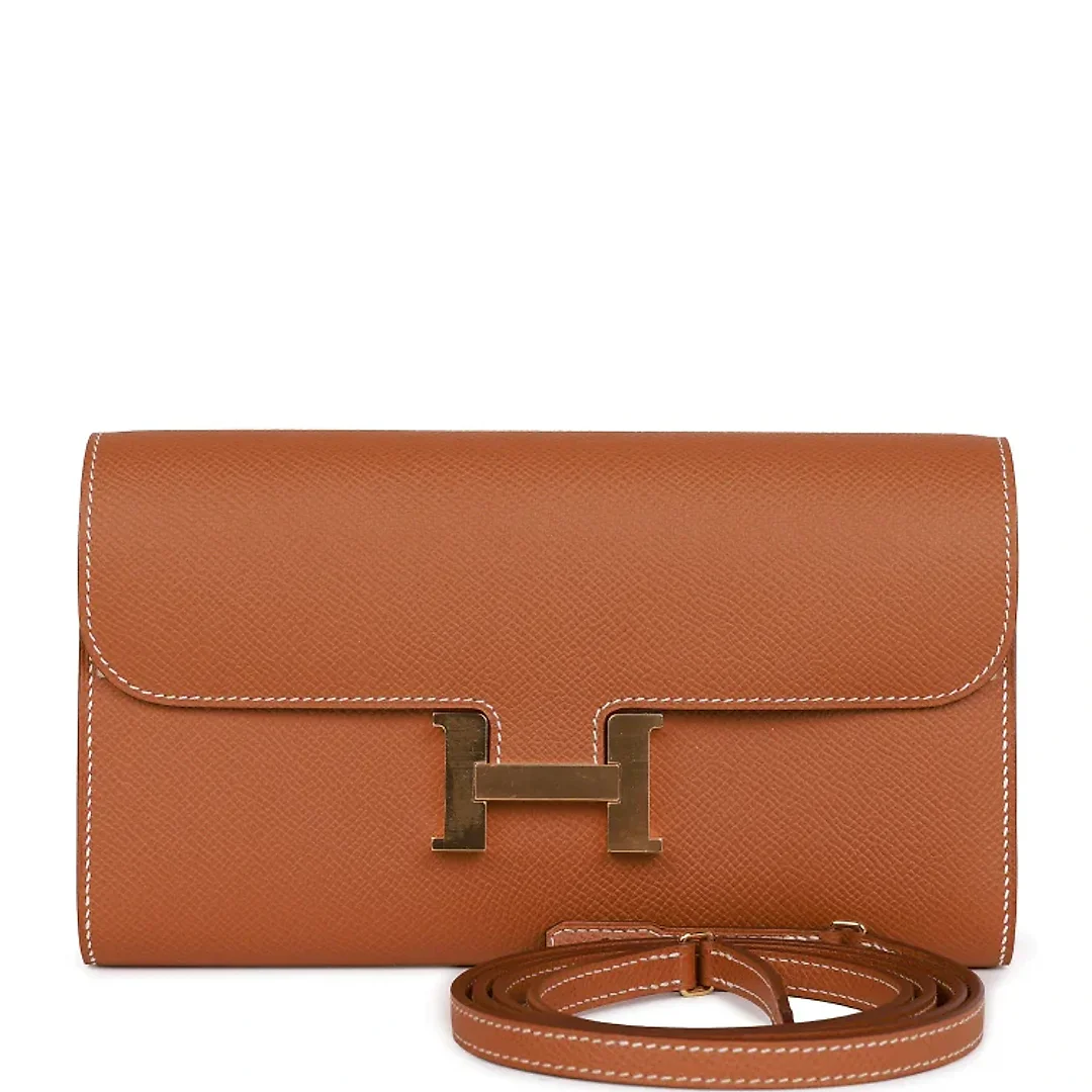 H Constance Wallet To Go Gold Epsom Gold Hardware