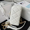 Cc Small Vanity Case White Lambskin & Gold-Tone Metal 12.5x15x8 cm Bag