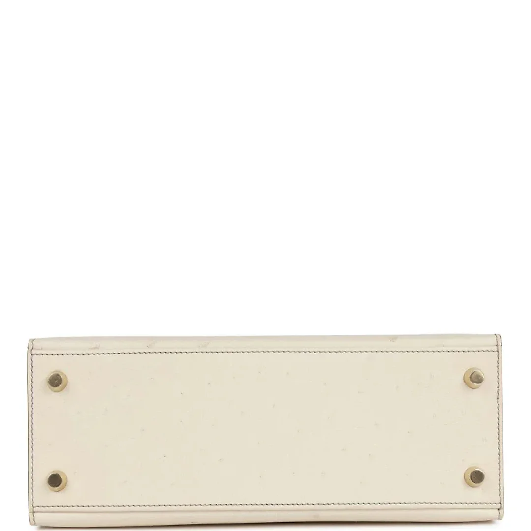 H Special Order (HSS) Kelly Sellier 25 Beton and Gris Asphalte Ostrich Gold Hardware
