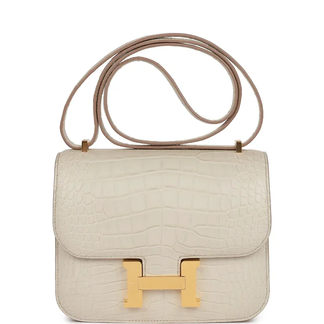 H Constance 18 Beton Matte Alligator Gold Hardware