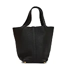 H Picotin Lock 18 Black Clemence Gold Hardware