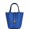 H Picotin Lock 18 Bleu Royal Clemence Gold Hardware
