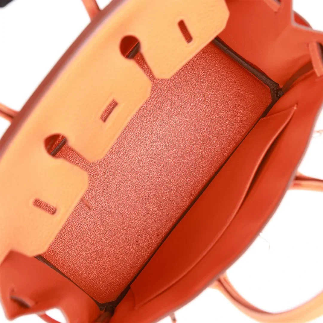 H Birkin 25 Orange Togo Palladium Hardware