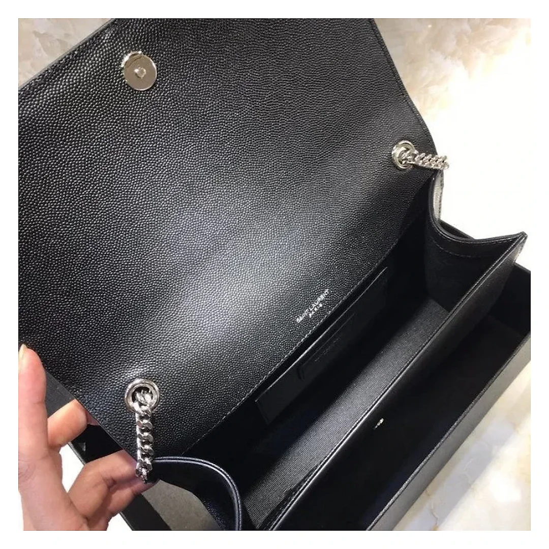 Y Black Kate Medium Leather Shoulder Bag
