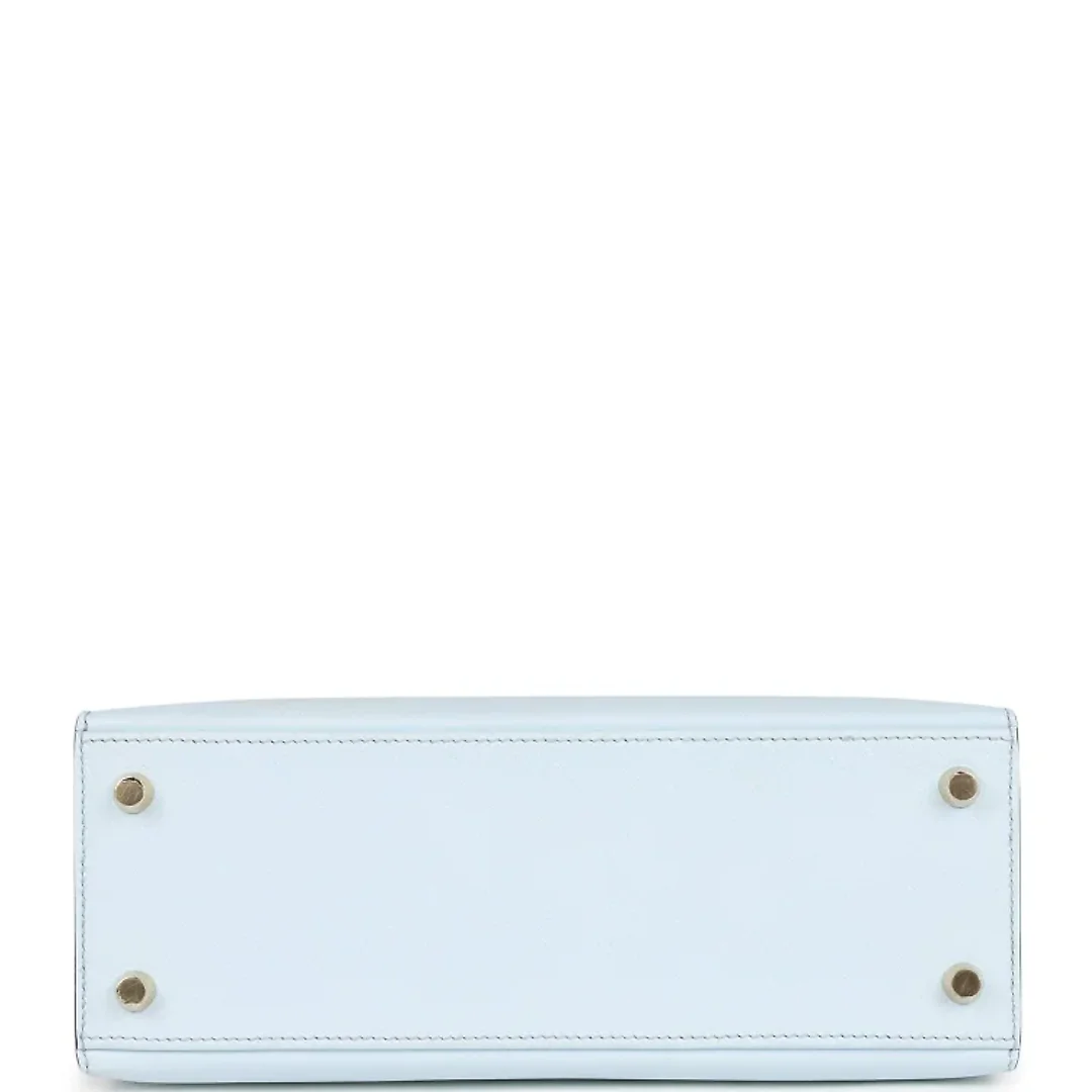 H Special Order (HSS) Kelly Sellier 25 Bleu Brume and Bleu Glacier Epsom Brushed Gold Hardware