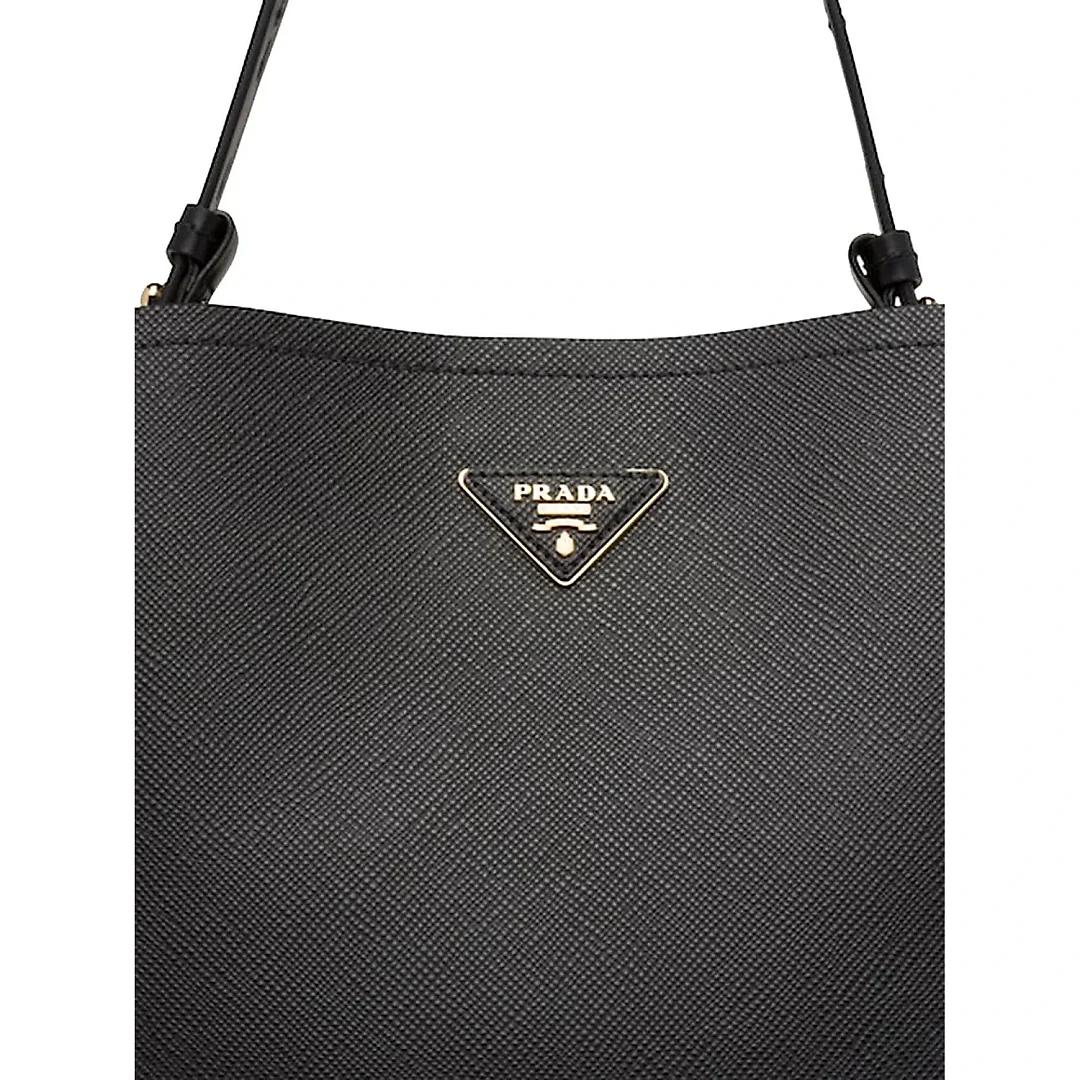 PP Saffiano Leather PP Matin��e Bag in Black