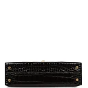 H Kelly Sellier 20 Black Shiny Alligator Gold Hardware
