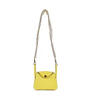 H Mini Lindy Jaune Citron Ostrich Palladium Hardware