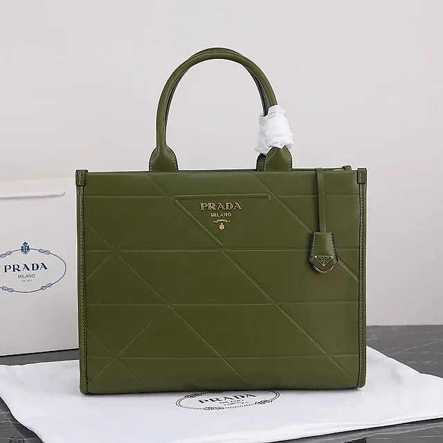 PP big size leather Symbole bag with topstitching