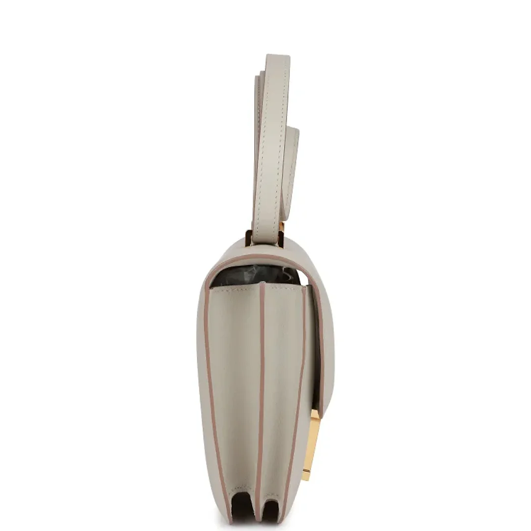 H Constance 18 Gris Perle Swift Gold Hardware