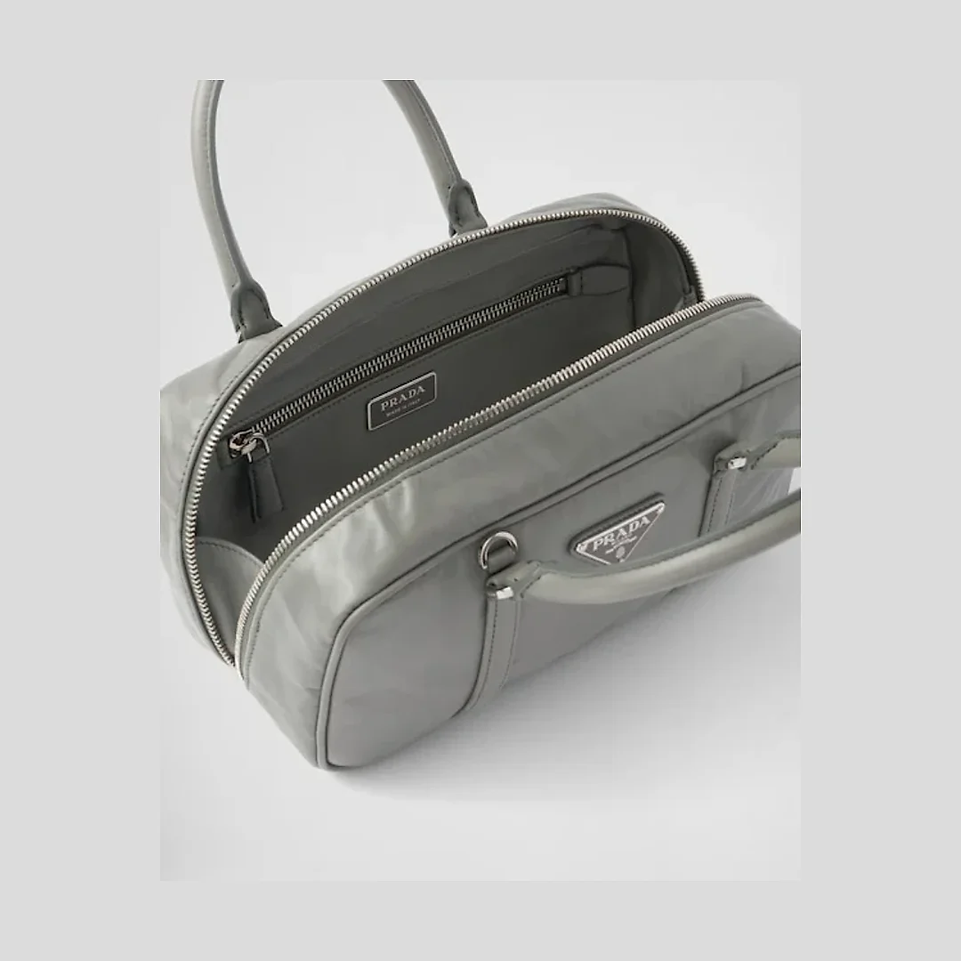 PP Small antique nappa leather top handle bag – Slate Gray