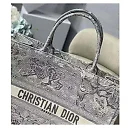 CD Unisex CD Large CD Book Tote Gray Toile De Jouy Embroidery