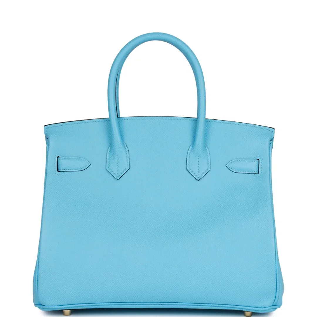 H Birkin 30 Celeste Epsom Gold Hardware