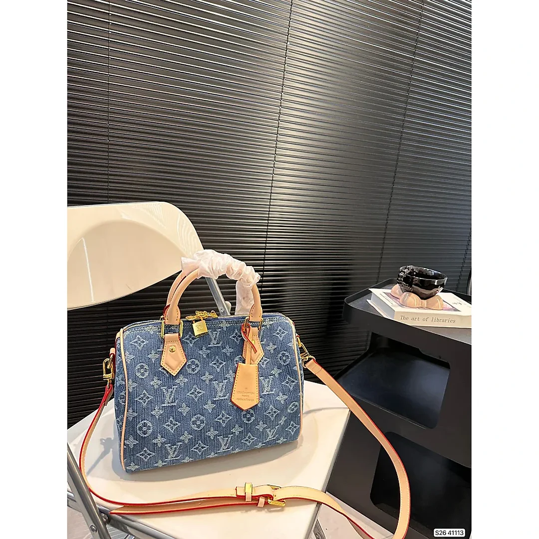 Louis new arrival speedy 25 denim bag size: 25 * 19 cm