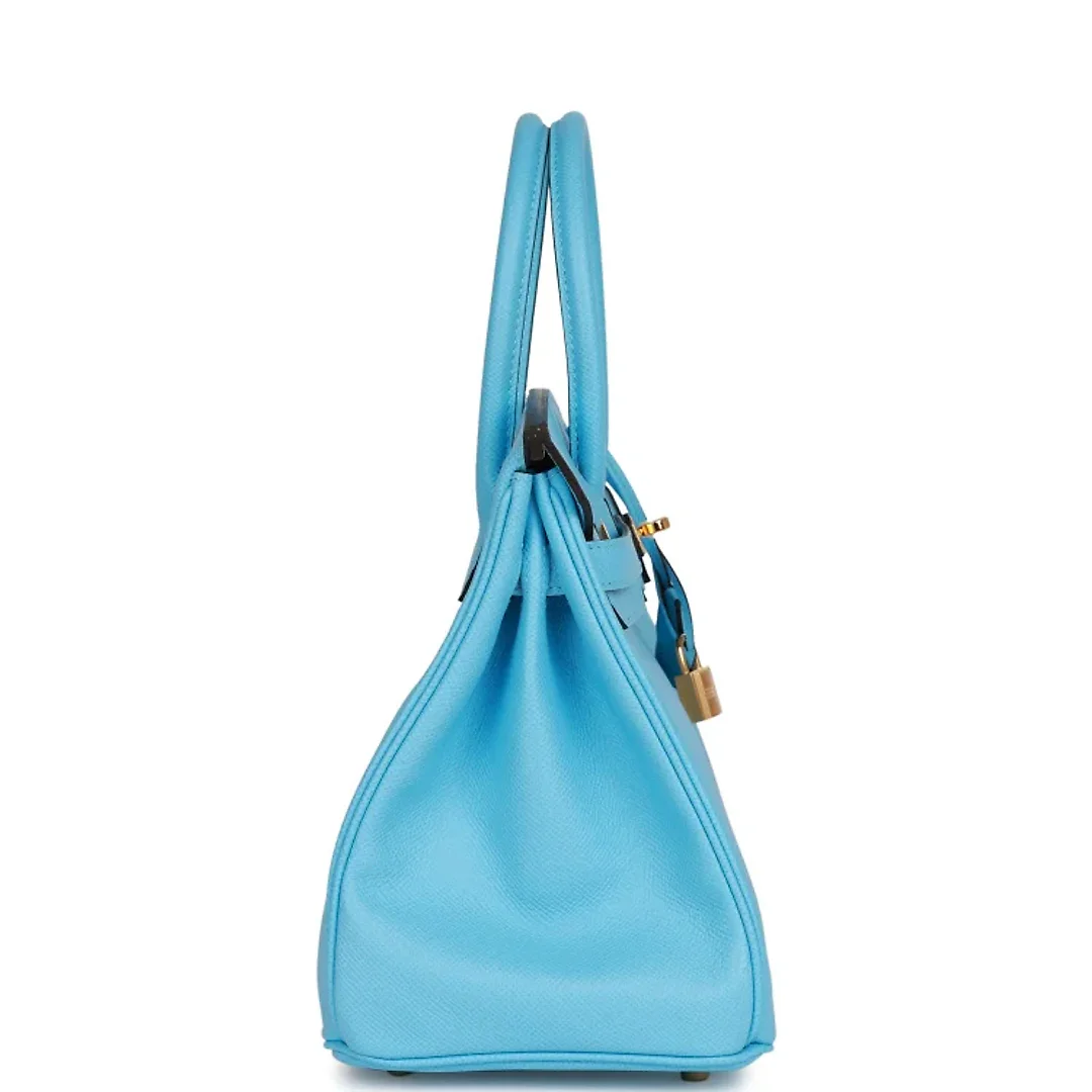 H Birkin 30 Celeste Epsom Gold Hardware