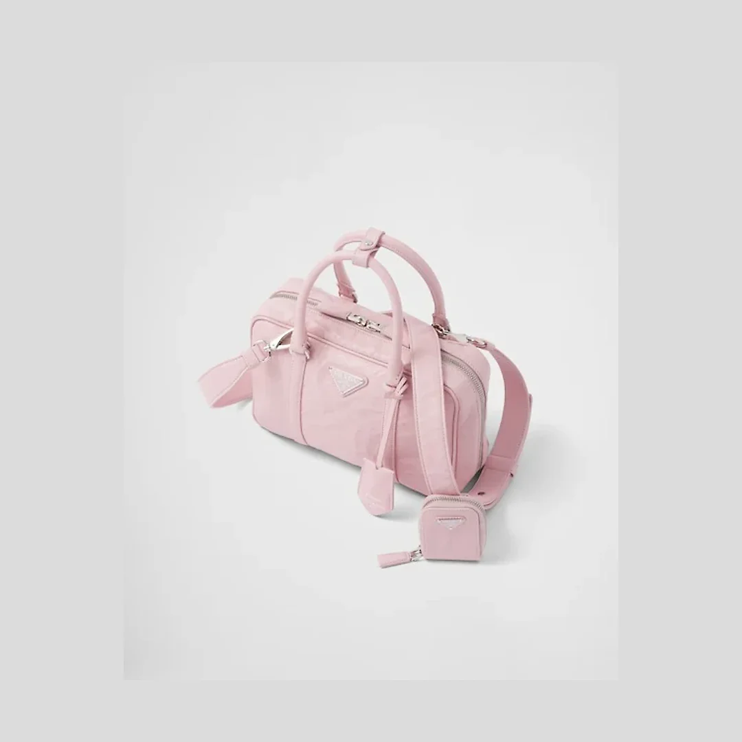 PP Medium antique nappa leather top handle bag – Alabaster Pink