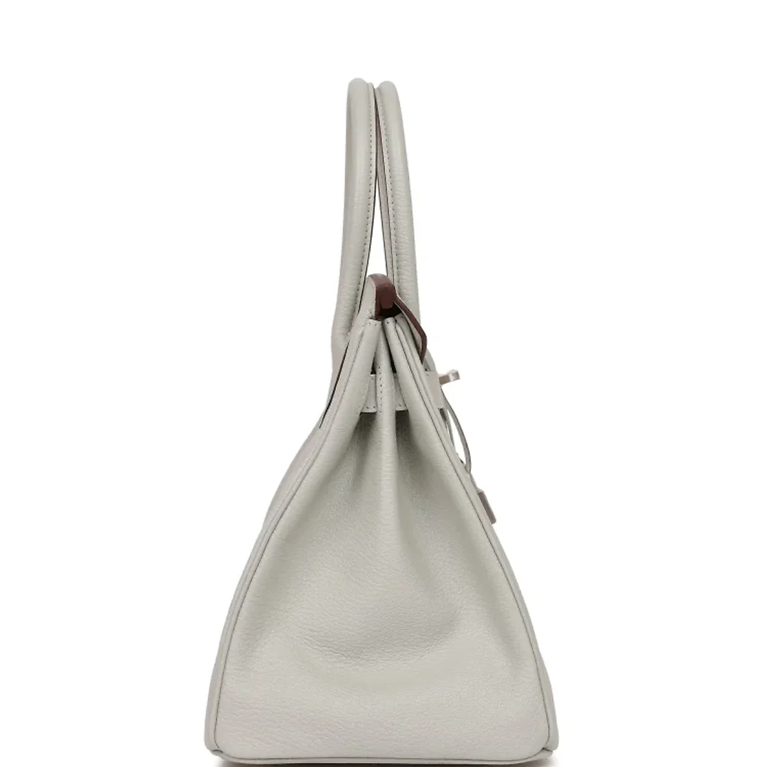 H Special Order (HSS) Birkin 30 Gris Perle Verso Chevre Brushed Palladium Hardware