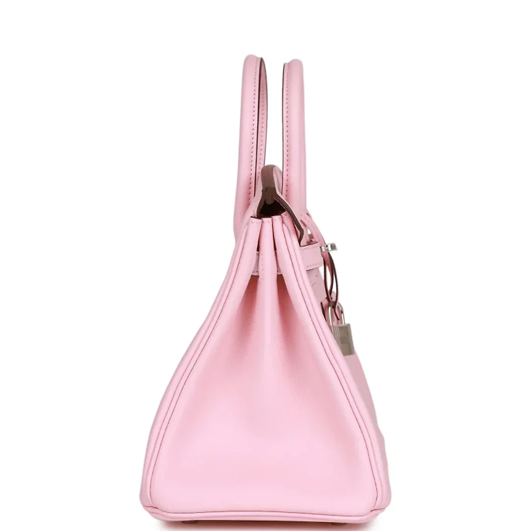 H Birkin 25 Rose Sakura Swift Palladium Hardware