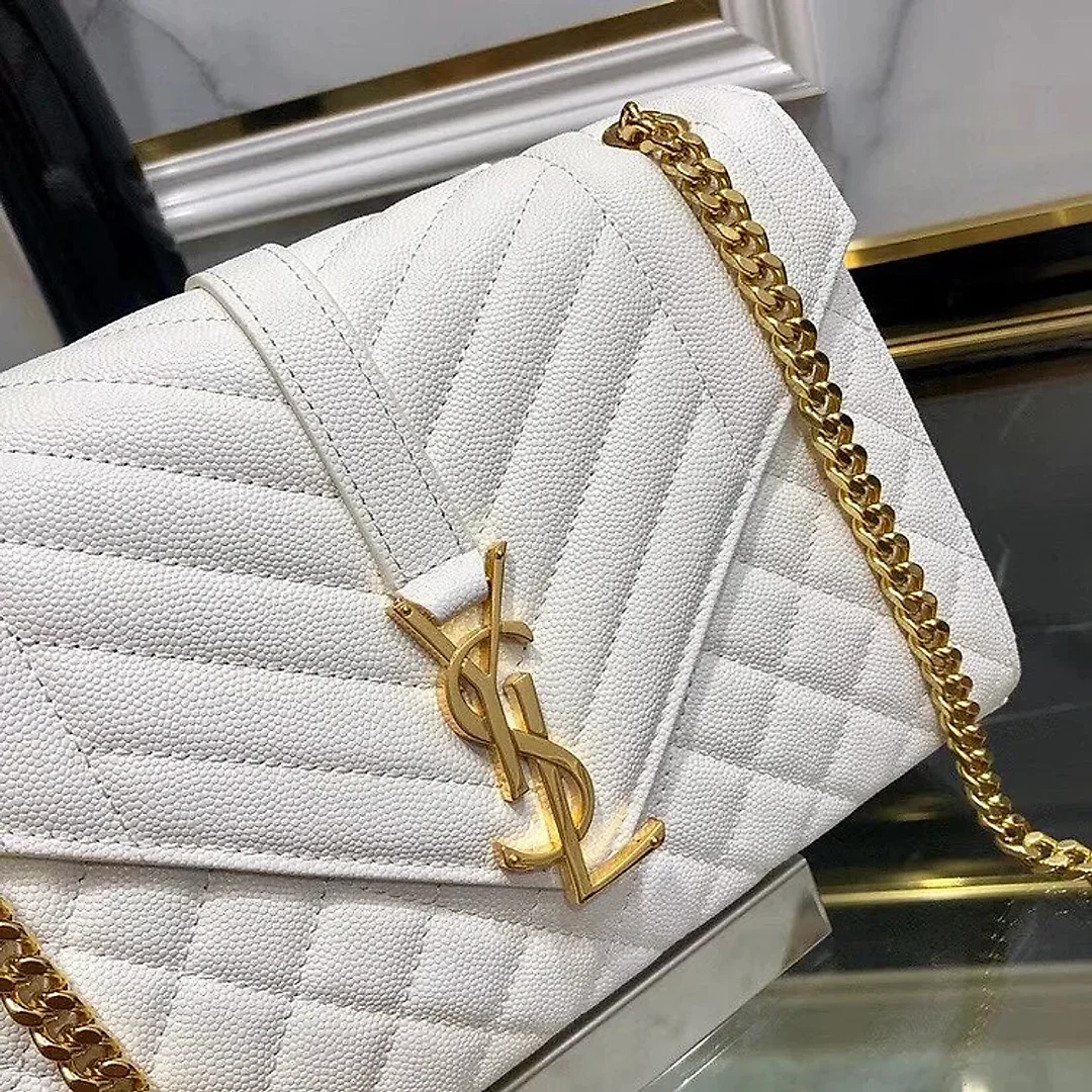 Y ENVELOPE MEDIUM BAG IN MIX MATELASS�� GRAIN DE POUDRE EMBOSSED LEATHER
