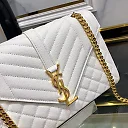 Y ENVELOPE MEDIUM BAG IN MIX MATELASS�� GRAIN DE POUDRE EMBOSSED LEATHER